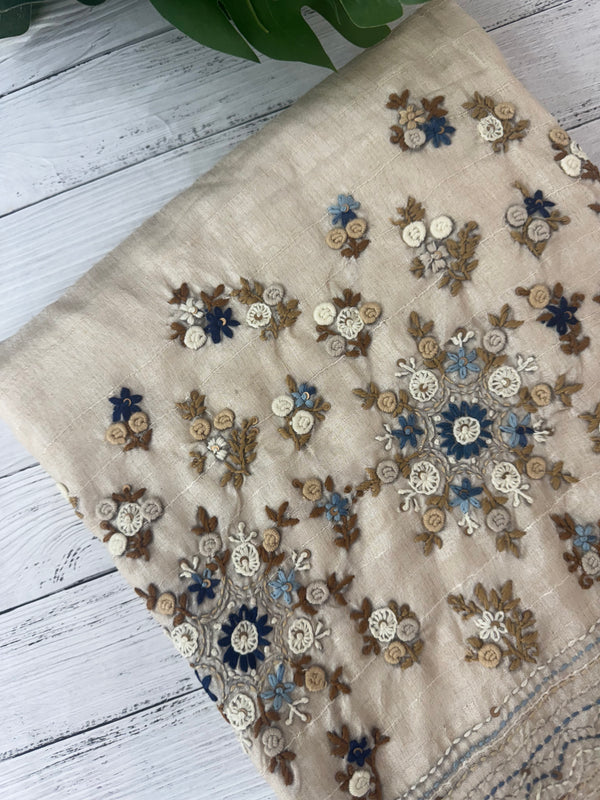 Kanta Handstitched Blended tussar silk saree MS90543