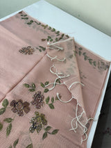 Handworked Tissue silk saree with French Knots MS7776 DuskyPink