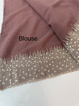 Designer georgette sarees with blouse MGS5321- DuskyMauve