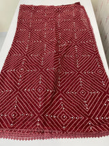 Bandhani georgette saree with mirror work MMB379