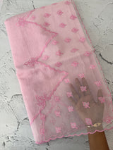 Khadi Linen saree with net applique borders MSH247 PastelPink