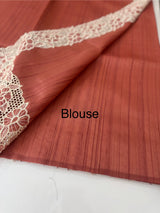 Cutwork Semi tussar saree MTSS879 Dark Peach