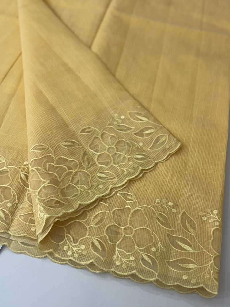 Soft kota silk saree with applique work MS85432