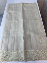 Soft Kota tissue silk saree with applique work MSH163  Ivory