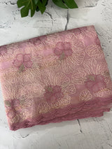 Premium Crush Organza saree with thread work- MCW863 PastelPink