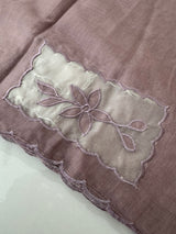 Mul chanderi organza applique work saree  MSH172