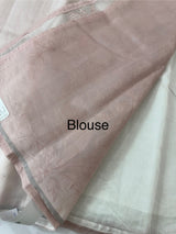 Supernet saree with applique work MCJ5433 - NudePeach to White