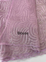 Glass organza saree with thread work- MOS351