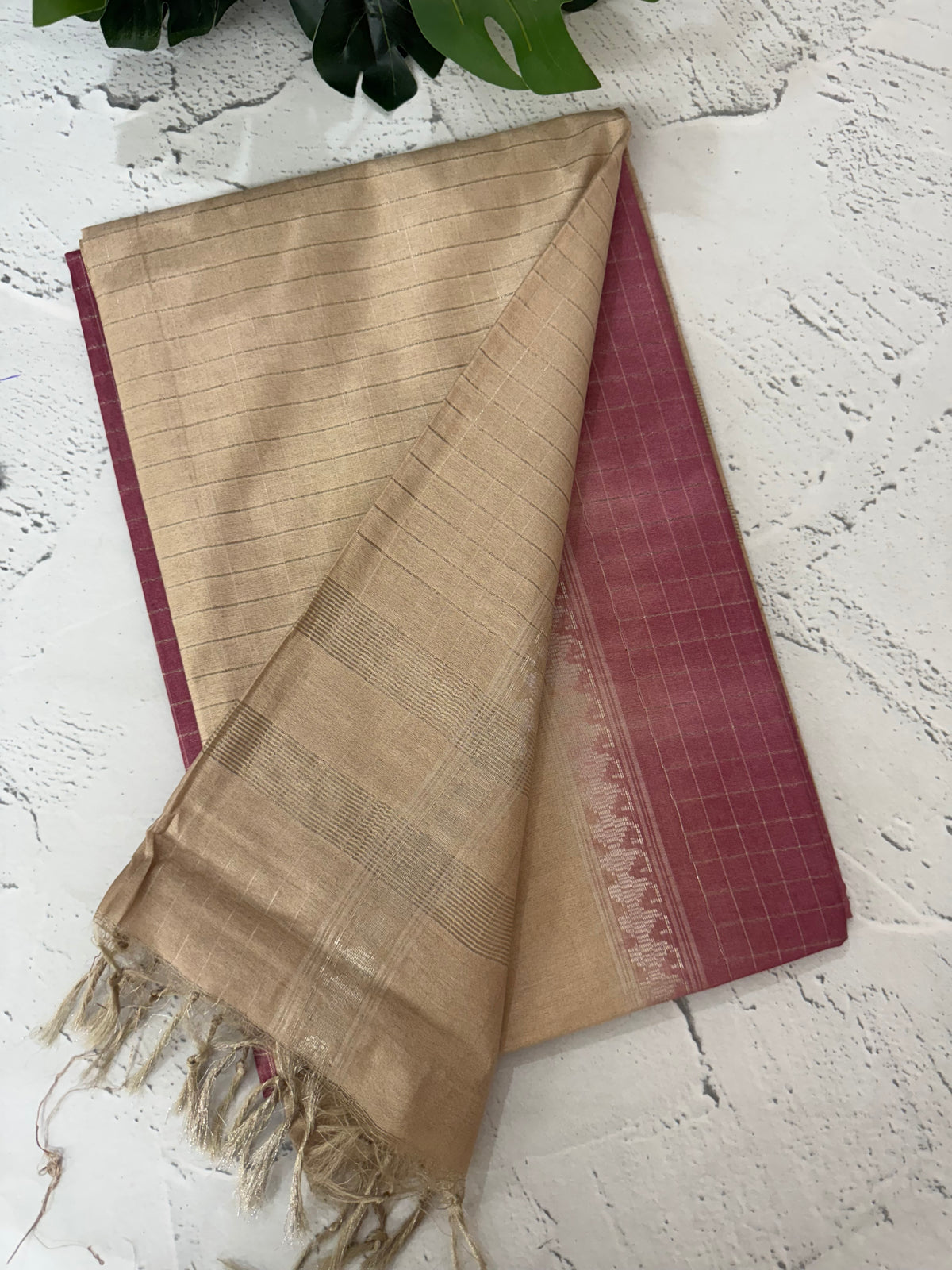 Bhagalpuri Semi tussar saree with contrast retta pattu borders and blouse -MS895(8)