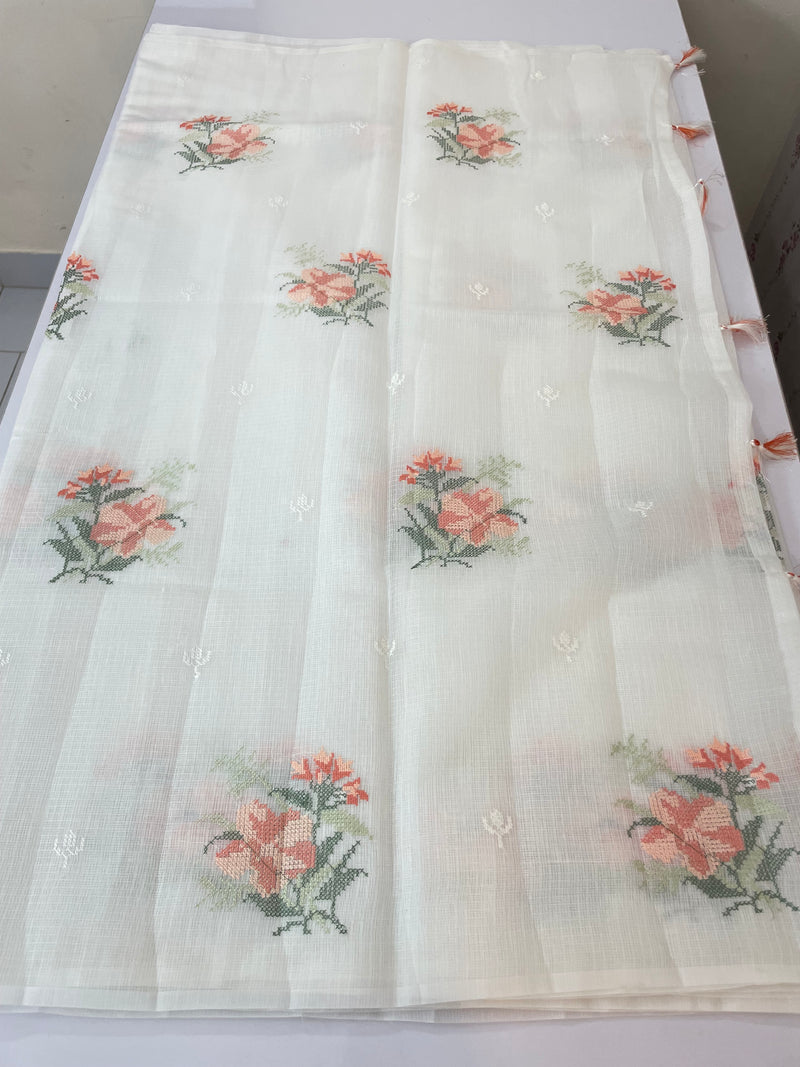 Silky kota embroidery saree MSK654