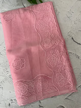 Viscose Organza saree with applique work-MSH101 (2) Pink