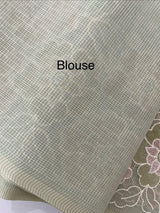 Soft Kota tissue silk saree with embriodery work MS49887 Pastel DuskyGreen