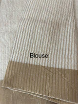 Blended tussar saree with embriodery - MS7399 Cream