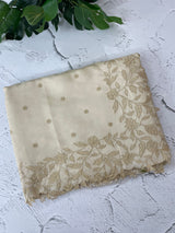 Blended Satin finish Tussar silk saree with applique work- MS8178