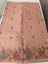 Silky kota embroidery saree MSK4333 Peach