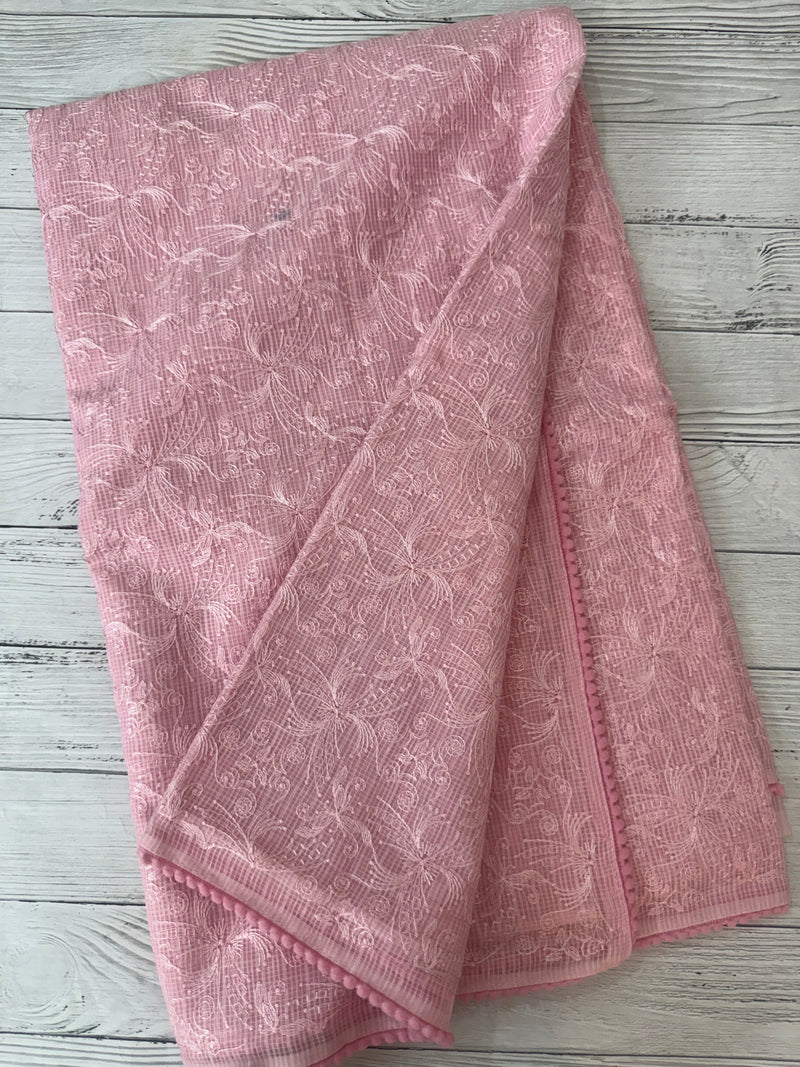 NetKota thread work saree MS22100- Pink