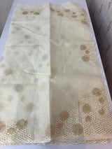 Viscose Organza saree with cutwork borders-MSH262 Ivory