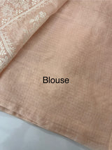 Kota silk saree with chikankari work  MSK334 PastelPeach