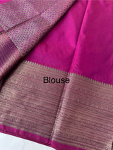 Checks Semi kanchi silk saree with blouse MBS7859