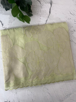Premium Silk organza saree with applique work MSSA671 PastelGreen
