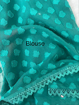 Chiffon Brasso saree with foil mirror work - MS7621