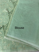 Moonga checks saree with embroidery MSH219 PistaGreen