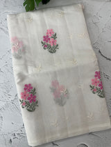 Lightweight NetKota saree with cross stitch embroidery MS6868