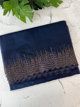Semi Organza saree with embroidery borders - MSH296 DarkBlue