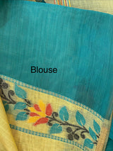 Jamdani silk Cotton Saree with peacock motifs  MSJ788 (1)