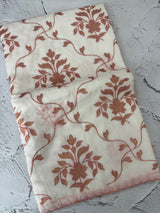 Mul chanderi tissue applique work saree MSH177