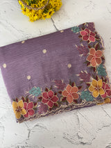 Crush Organza saree with embroidery borders MBS675