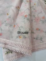 Silky kota saree with embriodery MS16426 PastelPink