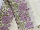Mul chanderi embriodery saree with scalloped borders MSH176