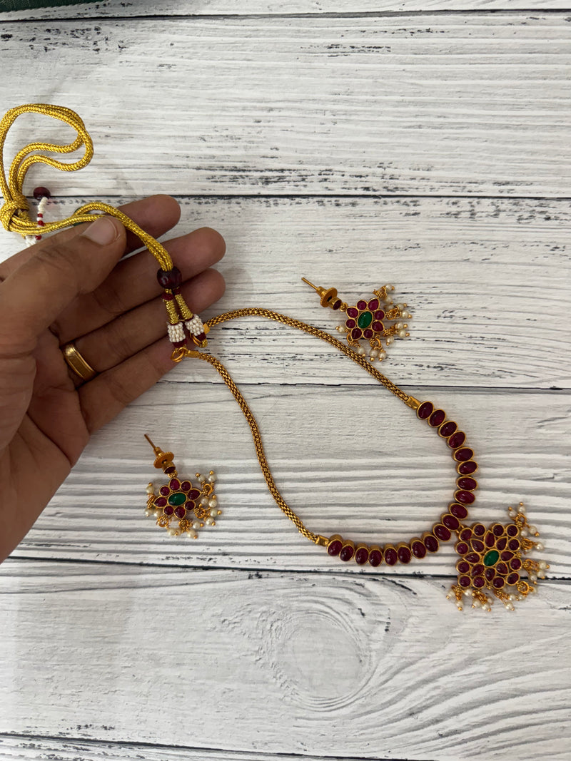 Antique matte Necklace Set