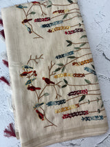 Blended tussar silk saree with hand kanta work - MS14855