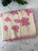 Mul chanderi applique work saree MSH170