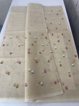 Kota checks saree with embroidery MS7680 Beige