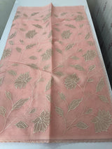 Semi organza saree with tissue appliqué work - MSH906 Peach