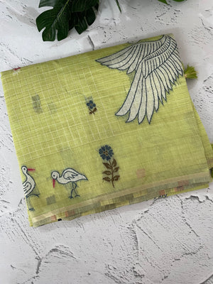 Jamdani silk Cotton Saree with thread work  MSJ790