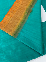 Soft silk sarees with contrast pallu & blouse MJL890