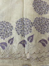 Blended soft tussar saree with embriodery - MS8669 PearlCream