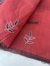 NetKota Applique work saree  MSH110- Maroon
