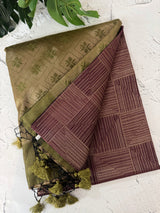 Brocade soft silk saree with blouse MSB789