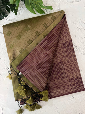 Brocade soft silk saree with blouse MSB789