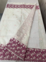 Soft Organza saree with embroidery borders - MCW895