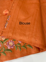 Art tussar saree with embroidery MST677