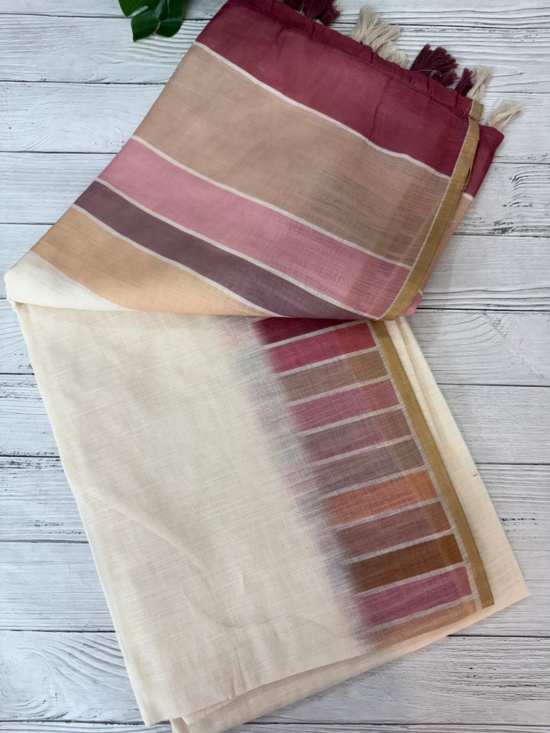 Rainbow semi Linen Saree MLS615- 13