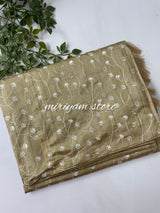 Semi tussar silk saree with embroidery MSTS895 GoldenCream