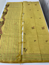 Semi chanderi saree with embriodery MSF590