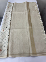 Blended soft tussar silk saree MS90577- Beige